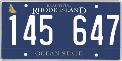 RI license plate 145647