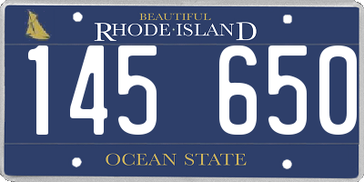 RI license plate 145650