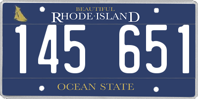 RI license plate 145651
