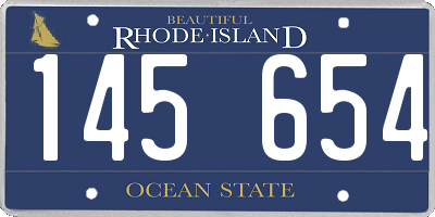 RI license plate 145654