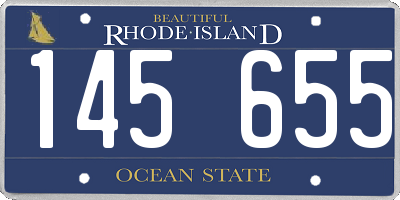 RI license plate 145655