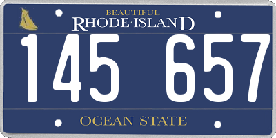 RI license plate 145657