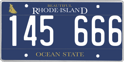 RI license plate 145666