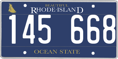 RI license plate 145668