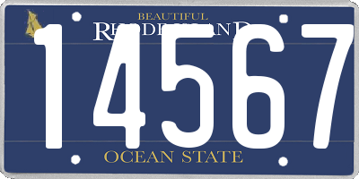 RI license plate 14567