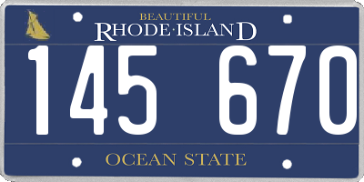 RI license plate 145670