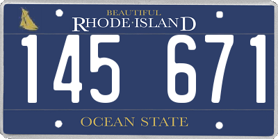RI license plate 145671