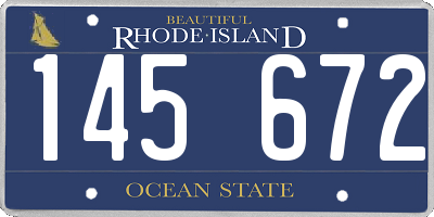 RI license plate 145672