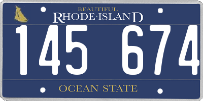 RI license plate 145674