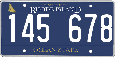 RI license plate 145678