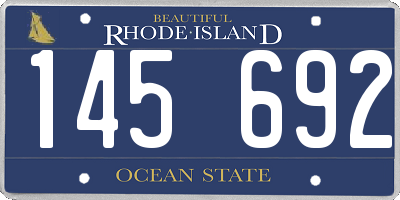 RI license plate 145692