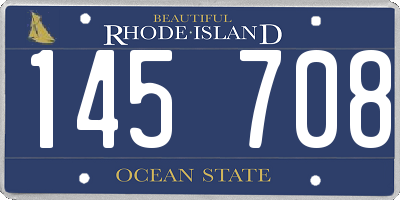 RI license plate 145708