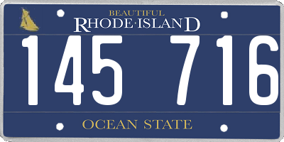 RI license plate 145716
