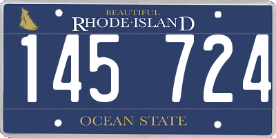 RI license plate 145724