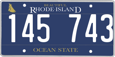 RI license plate 145743