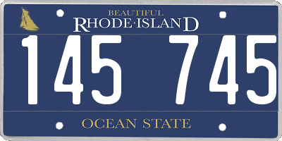 RI license plate 145745