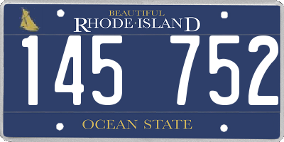 RI license plate 145752