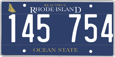 RI license plate 145754