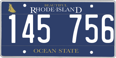 RI license plate 145756