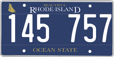 RI license plate 145757