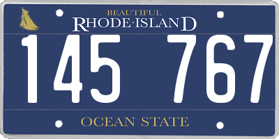 RI license plate 145767