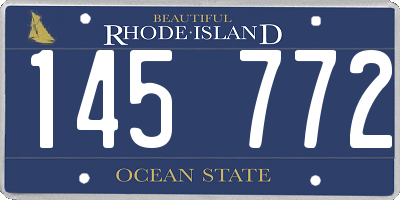 RI license plate 145772