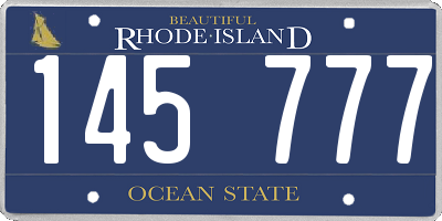 RI license plate 145777