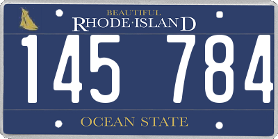 RI license plate 145784