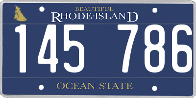 RI license plate 145786