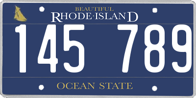 RI license plate 145789
