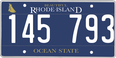 RI license plate 145793