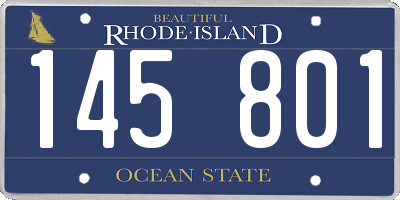RI license plate 145801