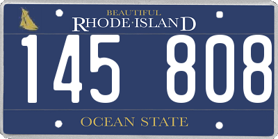 RI license plate 145808