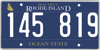 RI license plate 145819
