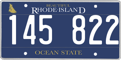 RI license plate 145822