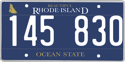 RI license plate 145830