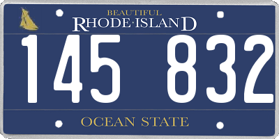 RI license plate 145832