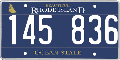 RI license plate 145836