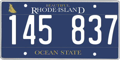 RI license plate 145837