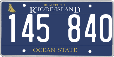 RI license plate 145840