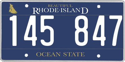 RI license plate 145847