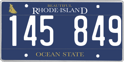 RI license plate 145849