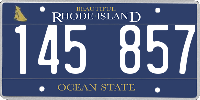 RI license plate 145857