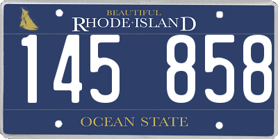 RI license plate 145858