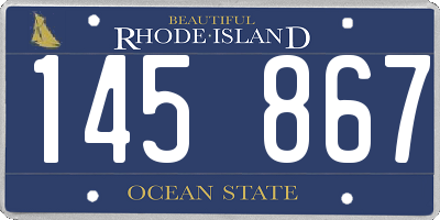 RI license plate 145867