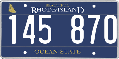 RI license plate 145870