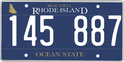 RI license plate 145887