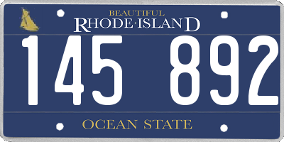 RI license plate 145892