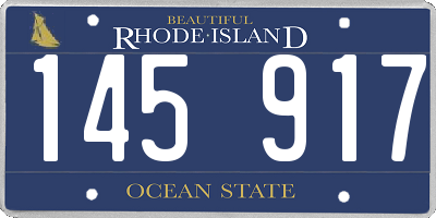 RI license plate 145917