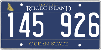 RI license plate 145926